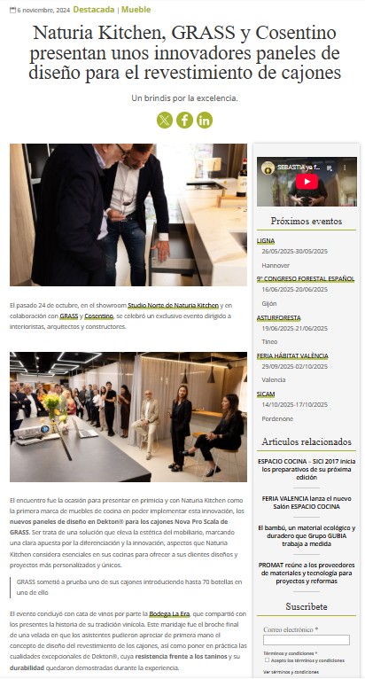 NK incorpora paneles Dekton Web Madera Sostenible Nov'24